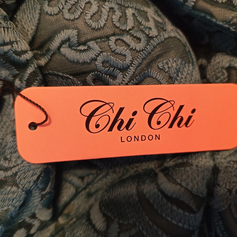 NWT Chi Chi London Elegant Lace Dress in Teal (Modcloth) (Size 2) - Picture 13 of 14